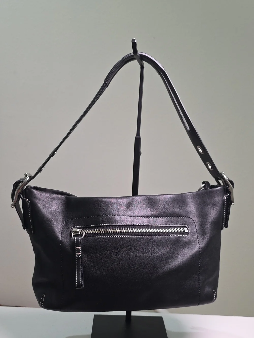 COACH 1417 Y2K Vintage East West Legacy Tassel Black Leather Shoulder Bag EUC